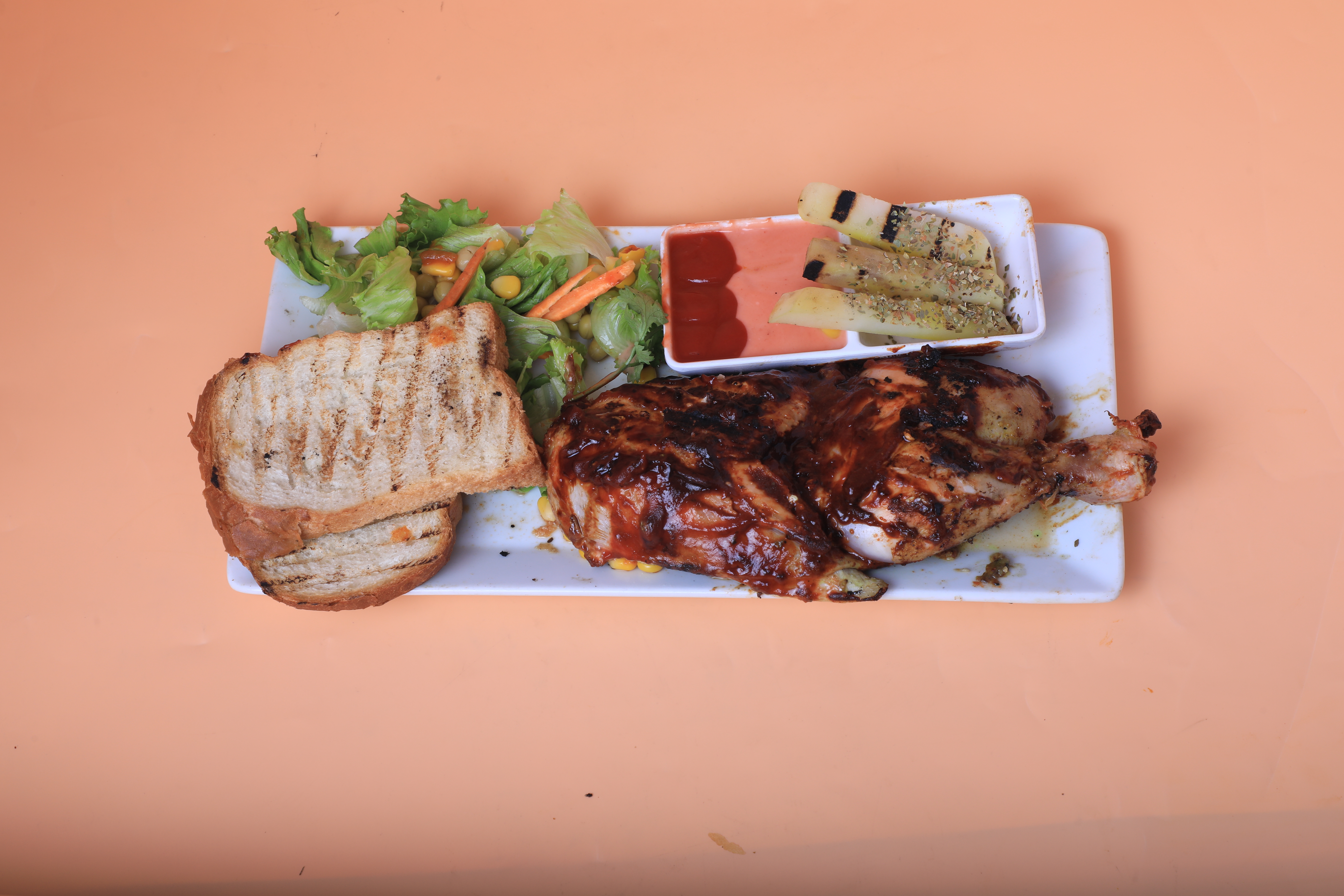 Grilled BBQ chicken Half